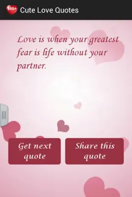 Cute Love Quotes android App screenshot 5